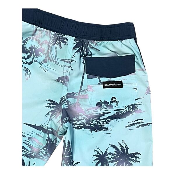 NWOT Quiksilver Tropical Print Board Shorts Boys 7x - Picture 6 of 8